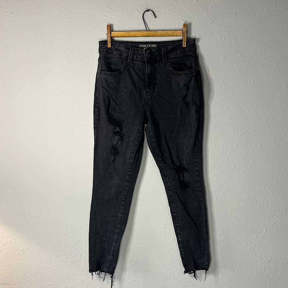 Maurice’s High Rise Black Distressed Jeans